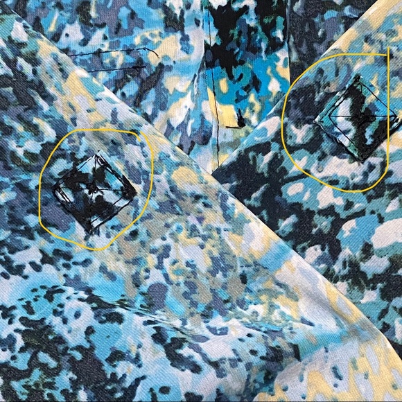 White Stag Women’s Medium (8-10) Blouse Green Yellow White Print 3/4 Sleeve - Picture 7 of 8